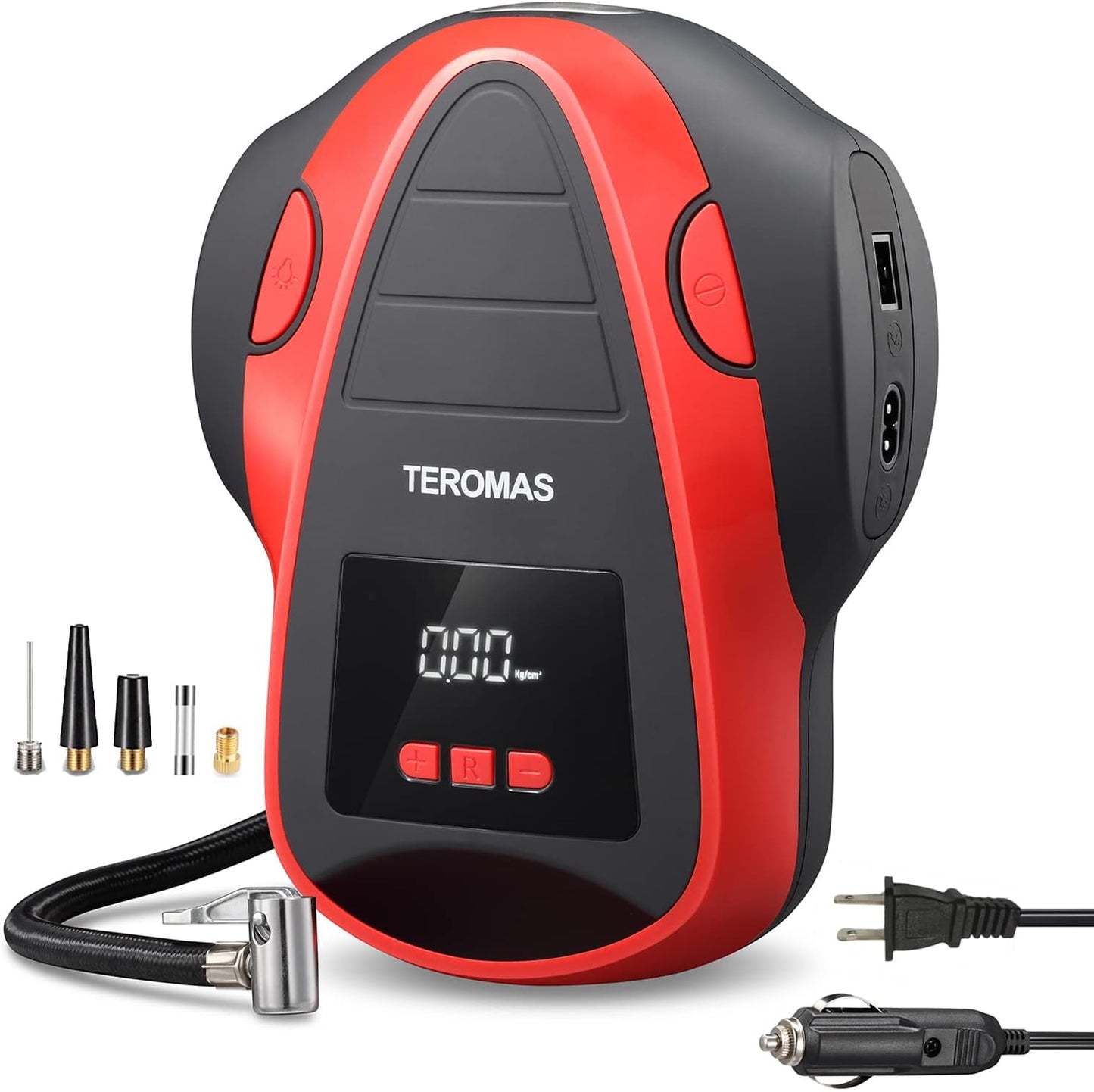 TEROMAS Tire Inflator Air Compressor, DC/AC Air Pump for Car Tires 12V