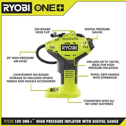 P737 18V ONE, Cordless Power Inflator for Tires, Battery Not Included