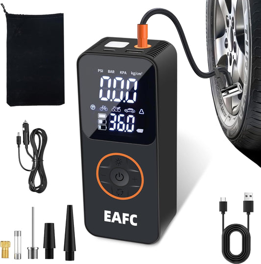 Upgraded air pump EAFC Tire Inflator Air Compressor 6000mAh & 150PSI