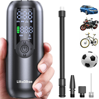 Bicycle Pump, Tire Inflator Air Compressor for Car, Max 150PSI/10.3