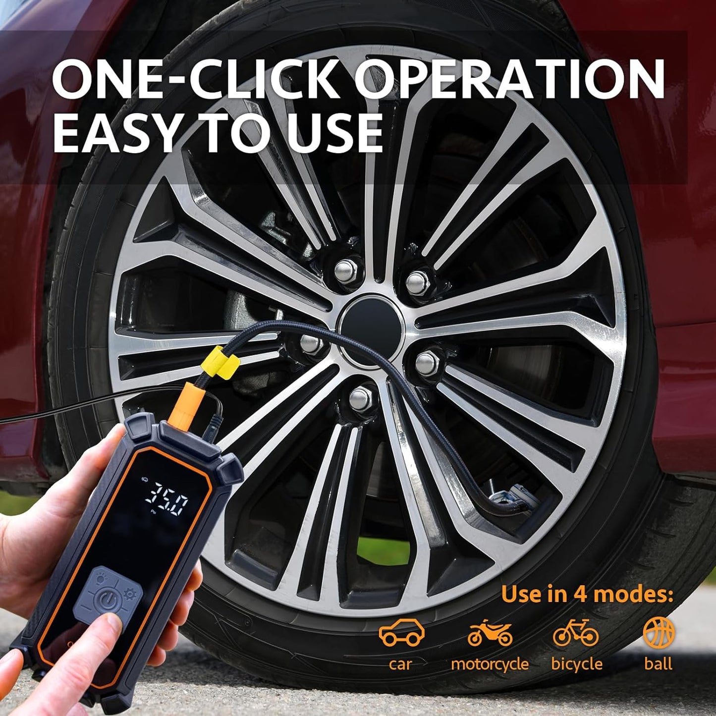 OlarHike 12V DC Corded Electric Tire Inflator Portable Air Compressor