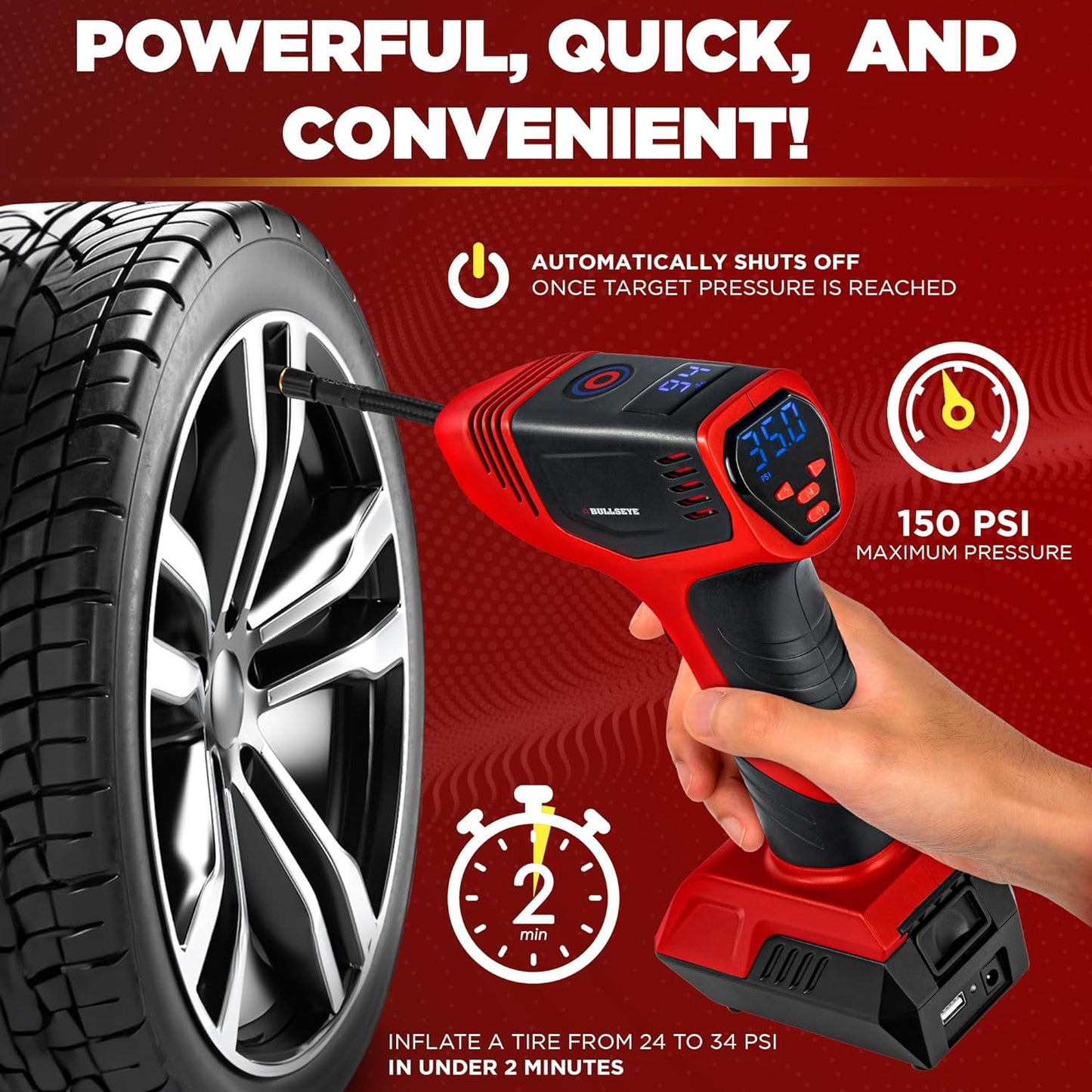 Digital Tire Inflator ASON Car Tire Air Pump Compressor Automatic150PSI